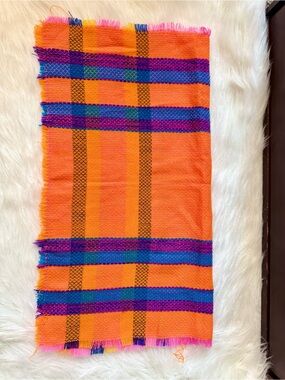 Colorful Handwoven Stripped Textile Home Decor Accent with Fringe